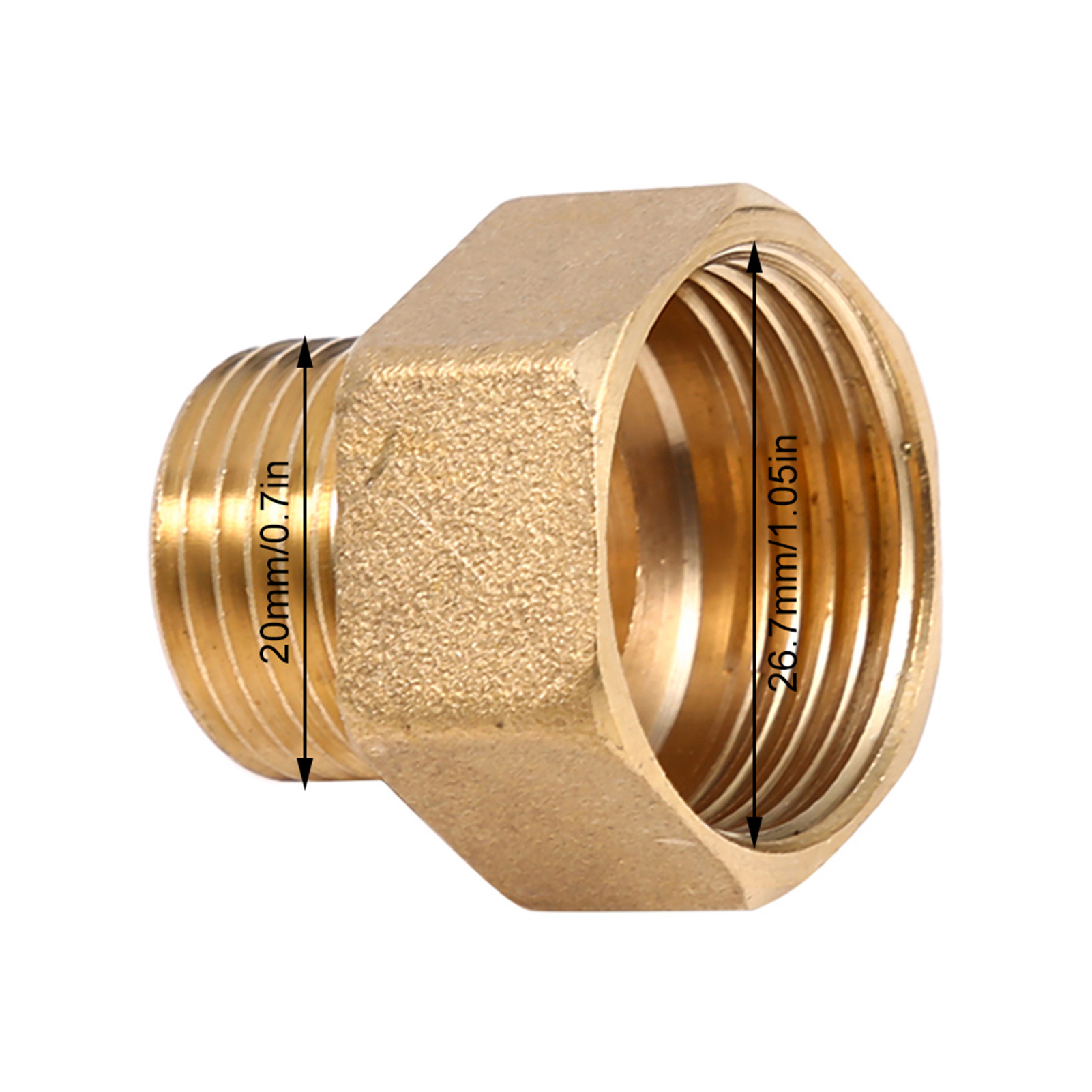 1 Stück Messing-wasserrohr-sechskant-reduzieradapter 1/2" Bspt-außengewinde Und 3/4" Bspt-innengewinde