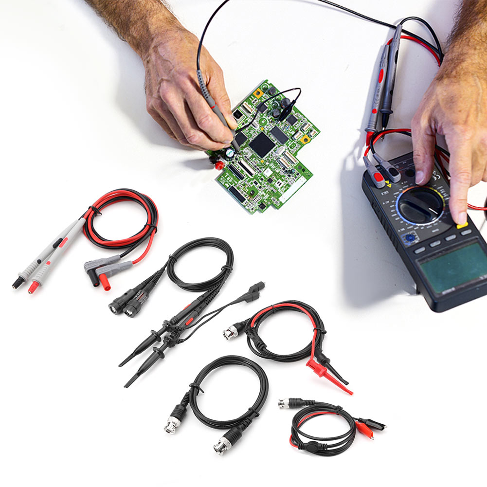 P1260d Oszilloskop-multimeter-messleitungen Mit Krokodilklemmen Und Austauschbaren Messspitzen