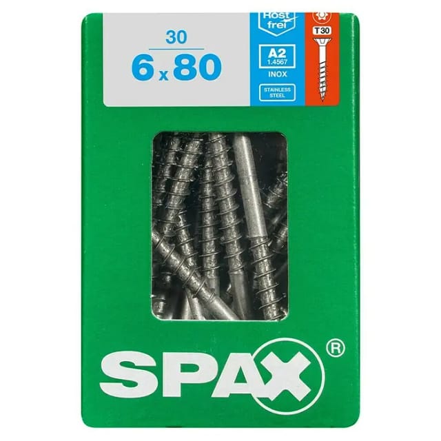 Spax - Universalschrauben 6.0 x 80 mm tx 30 - 30 Stk. Holzschrauben