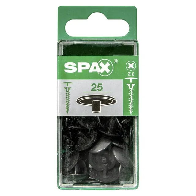 Spax - Abdeckkappen braun zum stecken - 25 Stk. Abdeckkappen