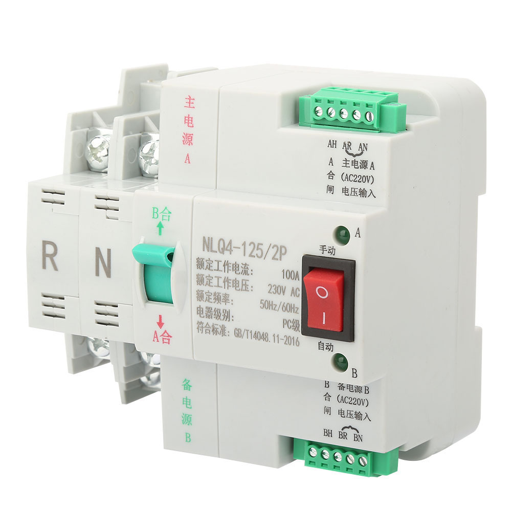 Ac 230v 2p 63/80/100a Dual Power Automatic Transfer Toggle Switch(100a)