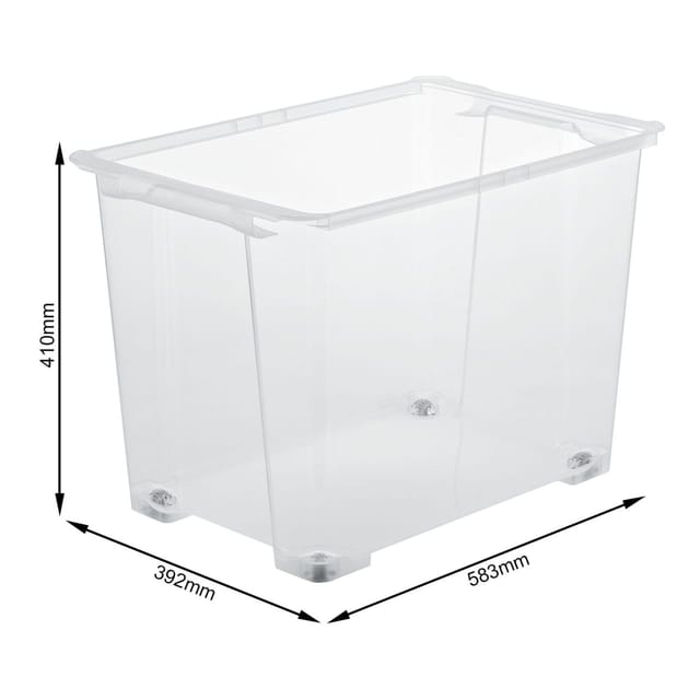 Rotho - Aufbewahrungsbox evo Easy mit Rollen 65 l transparent Boxen, Körbchen & Kisten