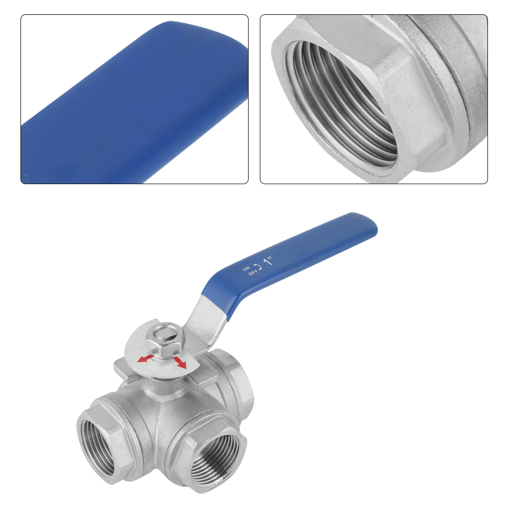 1 Stück Edelstahl-kugelhahn Sus304, Dreiwege-l-form, Innengewinde 1" Dn25