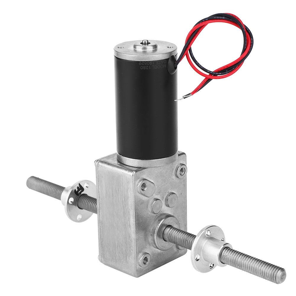 Schneckengetriebemotor Mit Doppelter Rechtsdrehung, Koaxial, M8-welle, Baugröße 2480, Flansch, 24 V, Untersetzungsverhältnis 500