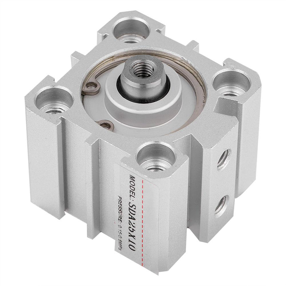 Sda25-10 25 Mm Bohrung 10 Mm Hub Aluminium Doppeltwirkender Pneumatischer Luftzylinder