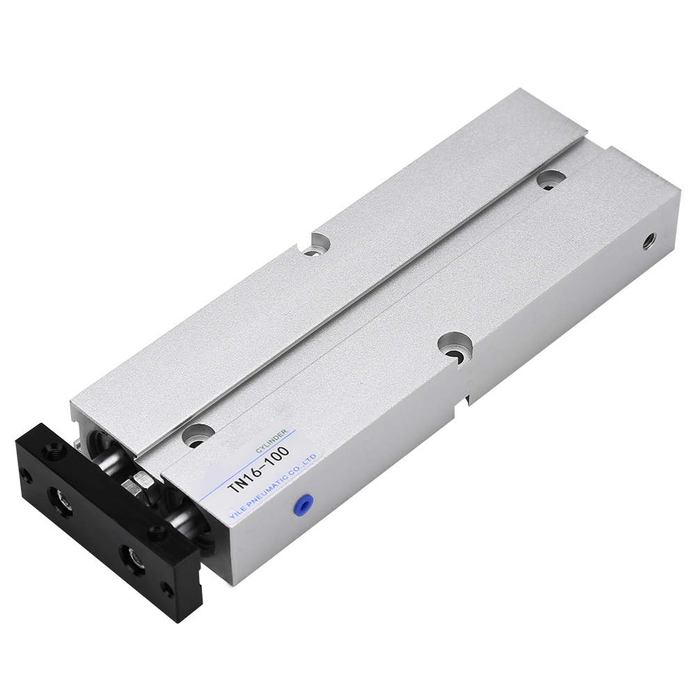 1 Stück 16 Mm Bohrung Doppelkolben-pneumatikzylinder Aus Aluminiumlegierung, Doppeltwirkend (100 Mm Hub)