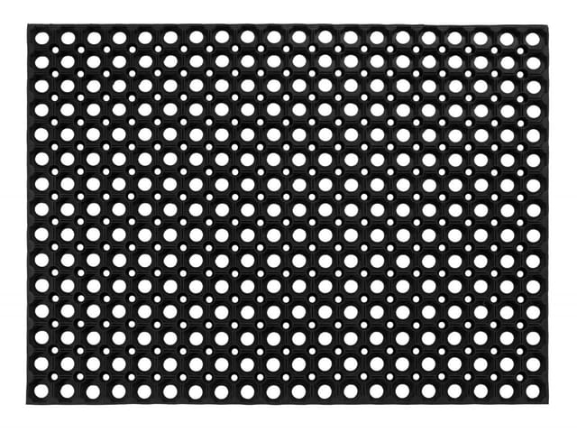 Ringgummimatte schwarz, 60 x 80 cm Schuhabstreifer & Fussmatten
