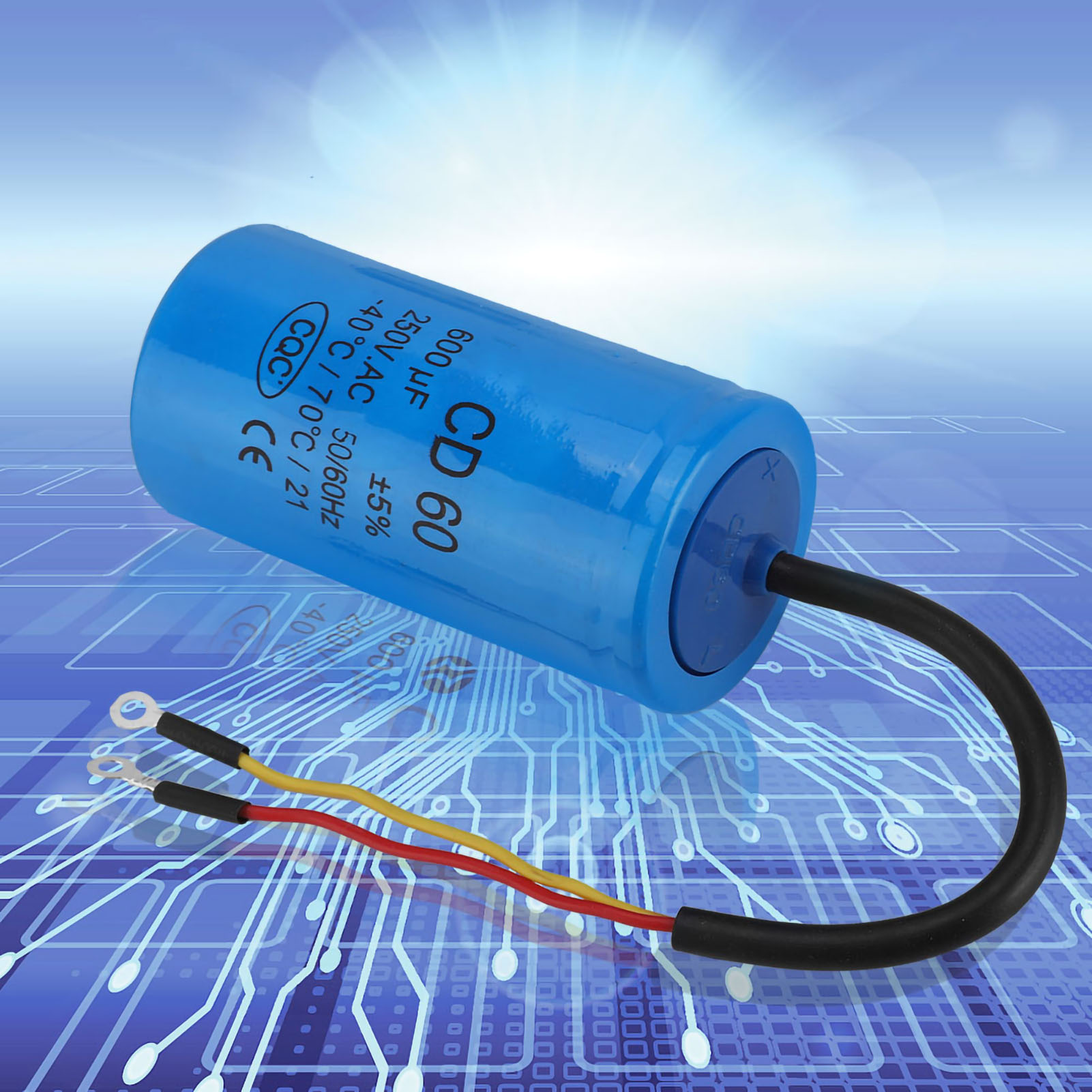 Cd60 Betriebskondensator Mit Anschlusskabel 250 V Ac 600 Μf 50/60 Hz Für Motor-luftkompressor