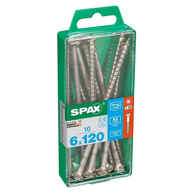 Spax - Universalschrauben 6.0 x 120 mm tx 30 Senkkopf - 10 Stk. Holzschrauben