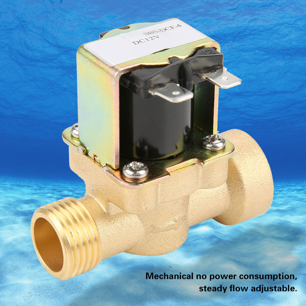 Elektrisches Magnetventil Aus Messing, Dn15 G1/2, Normal Geschlossen, Vorgesteuert, Wassereinlass, 12 V Dc