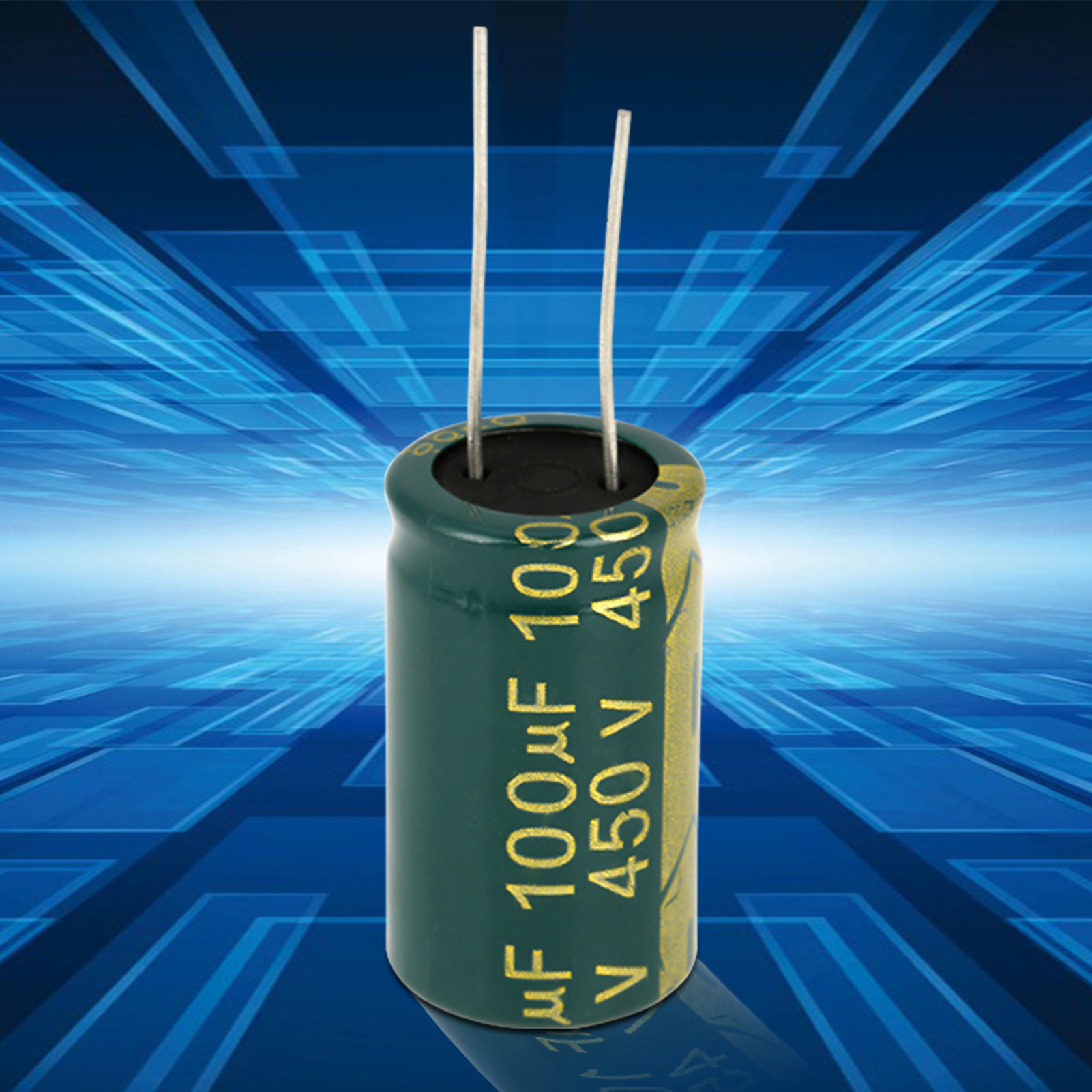 Set Grüne Elektrolytkondensatoren, Radialkondensatoren, Sortiment (450 V, 100 Μf, 10 Stück)