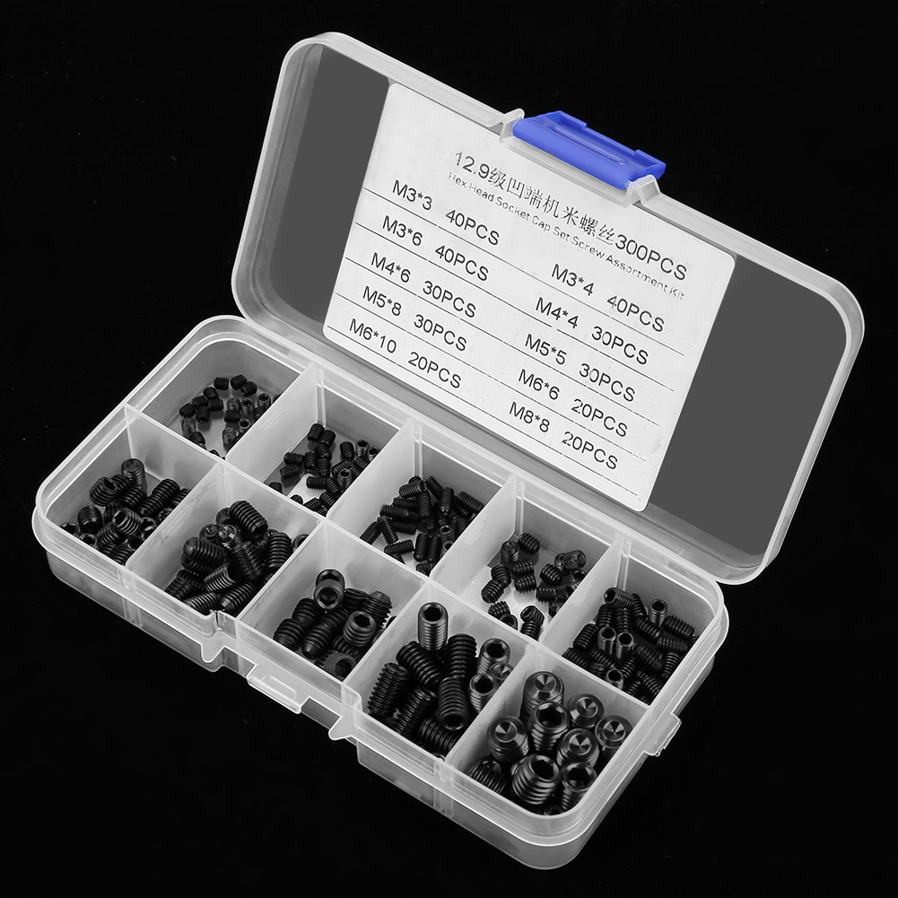 300-teiliges Sortiment An Innensechskantschrauben M3/m4/m5/m6/m8 Mit Box