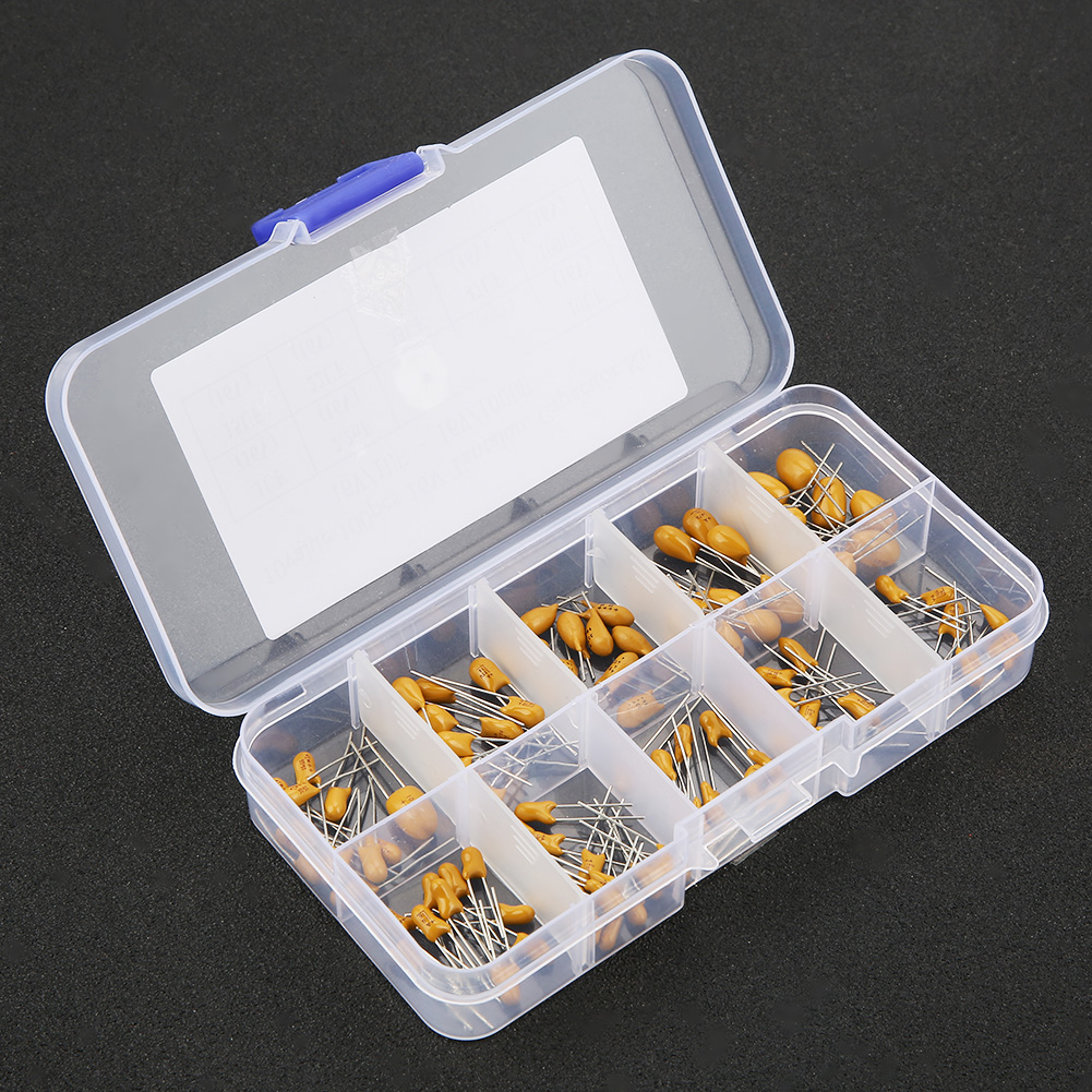 100 Stück Tantal-kondensatoren, 16 V, 1 Μf – 100 Μf, Sortiment Mit Box