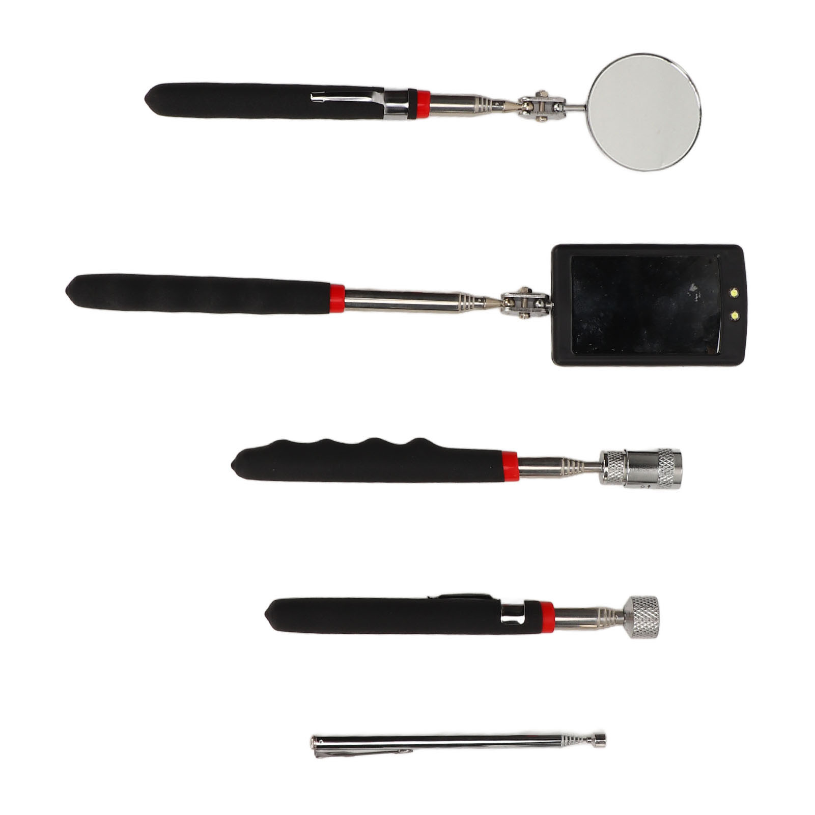 Teleskop-aufnahmewerkzeug, Magnetischer Greifer, Teleskopierbarer Runder Inspektionsspiegel, Quadratische Led, 15 Lb, 8 Lb, 1,5 Lb Stange