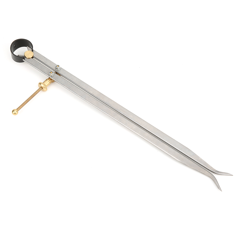 Feingeschliffener Federzirkel Aus Kohlenstoffstahl Und Messing Mit Flachen Schenkeln, Innenliegender Federzirkel, 300 Mm