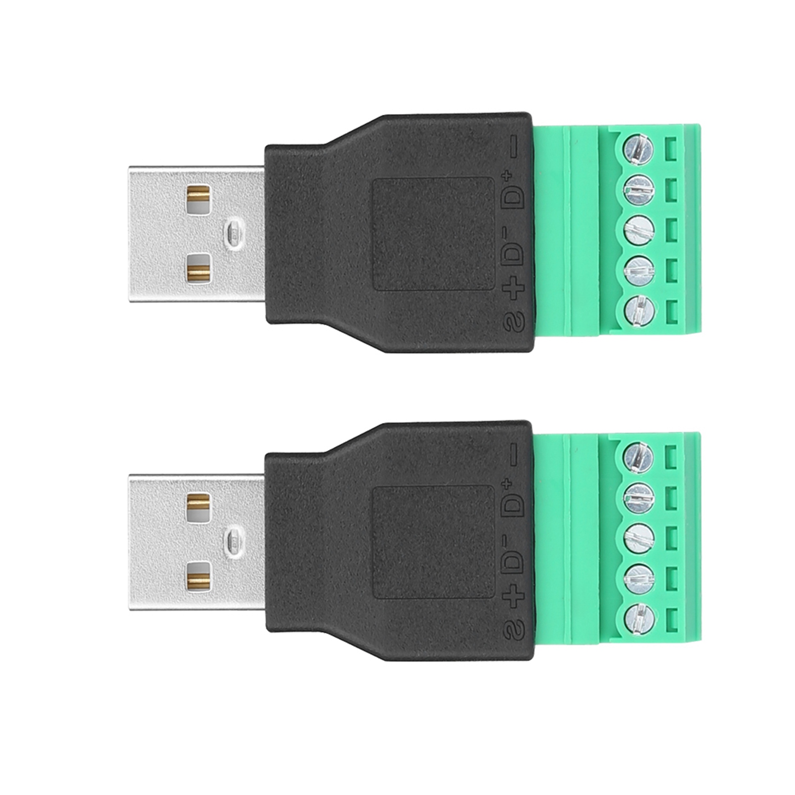 2 Stück Usb-stecker Auf 5-poligen Schraubanschluss-adapter