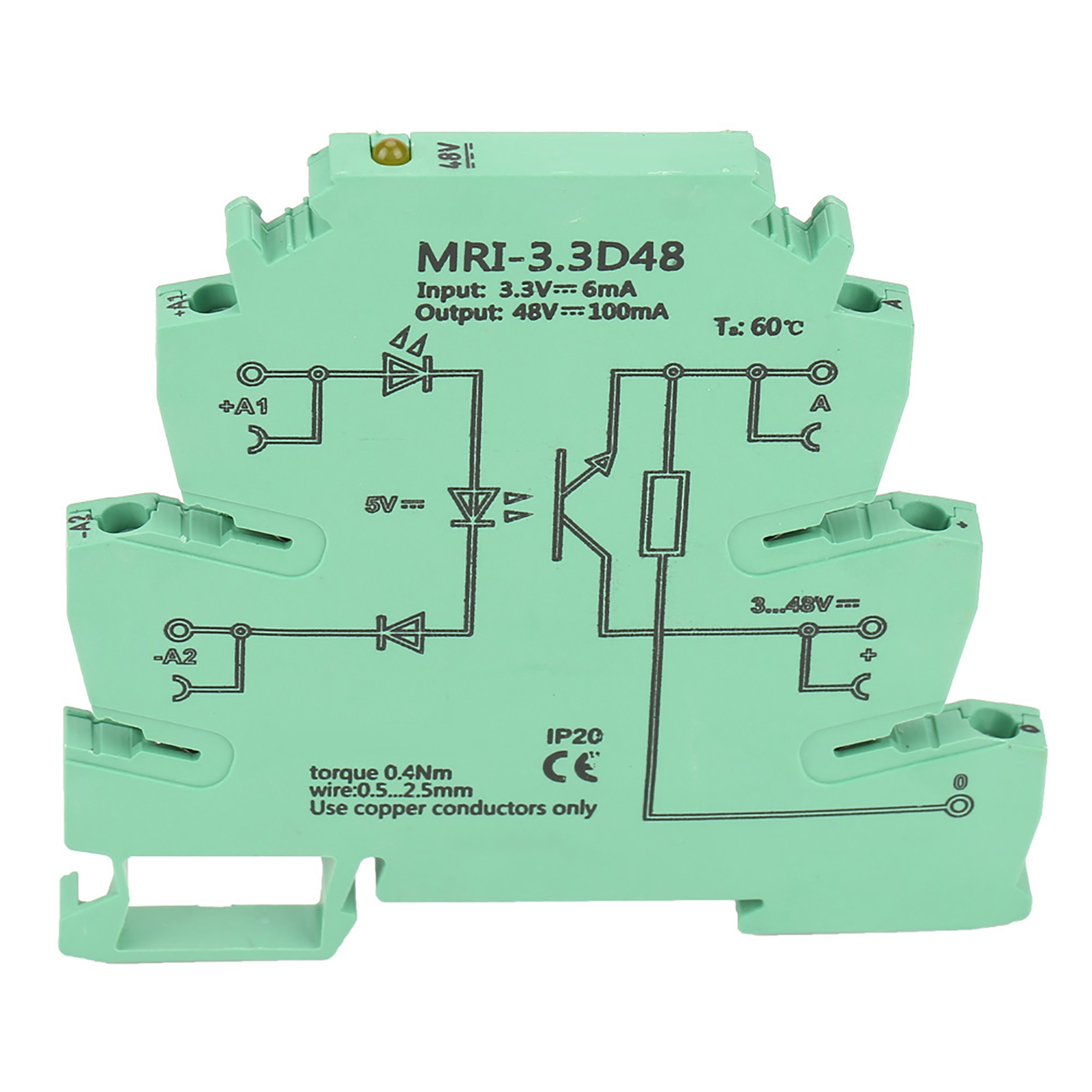 Mri-3.3d48 Dc-fotoelektrischer Koppler Zur Trennung Von Sps-relaismodulen, Eingang 3,3 Vdc, Ausgang 3–48 Vdc