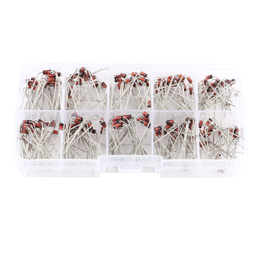 Elektronik-set Mit 200 Zenerdioden (10 Werte, 1n4728–1n4737) Inklusive Aufbewahrungsbox