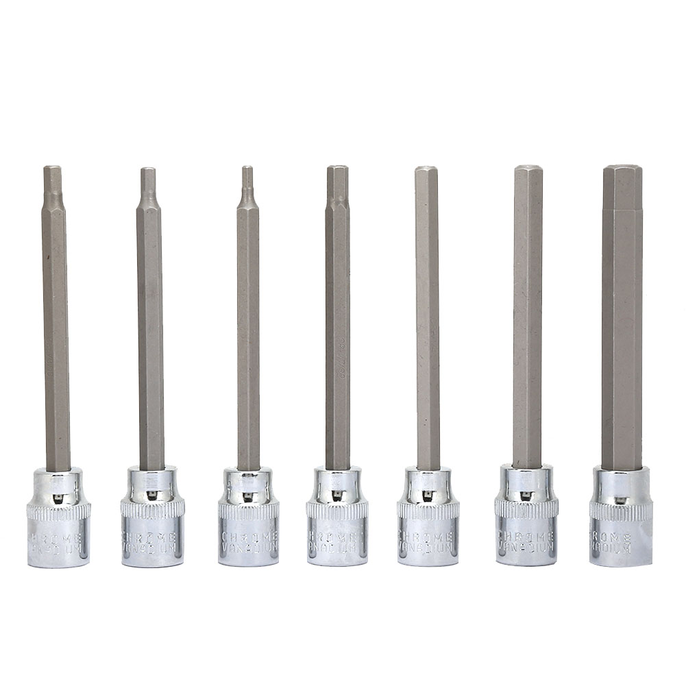 7-teiliges 3/8"-vierkant-steckschlüssel-set Mit 1/8", 3/16", 7/32", 1/4", 9/32", 5/16" Und 3/8"-sechskant-verlängerungs-steckschlüssel-set