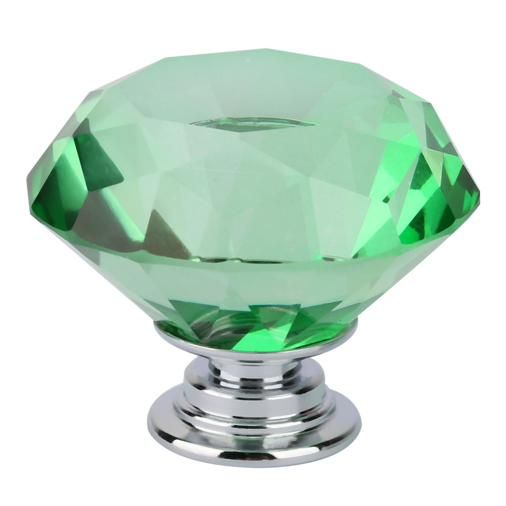 1 Stück Schubladengriff Aus Kristallglas In Diamantform (701 A-40 Grün)