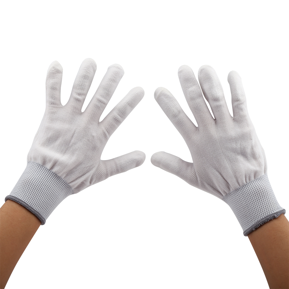 1 Paar Antistatische, Rutschfeste Handschuhe Mit Pu-beschichteten Fingerpartien (l)
