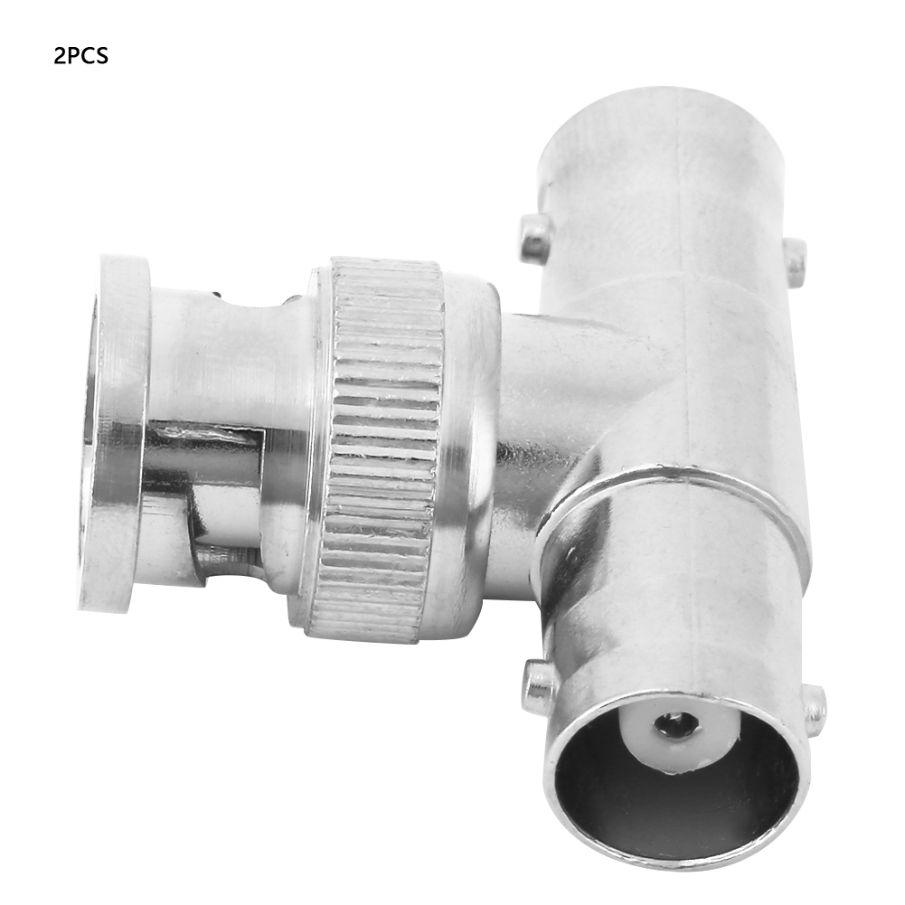 2 Stück 1-2 T-förmiger Bnc-adapter Stecker Auf Zwei T-förmige Bnc-buchsen-adapter-splitter