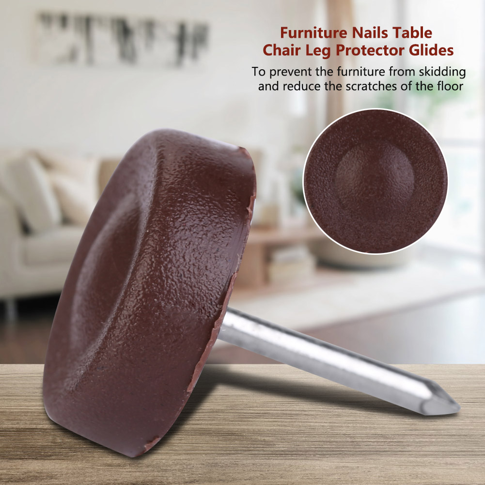 100 Stück Möbelgleiter Für Sofa, Stuhl Und Tisch, Rutschfeste Nagelpads, 18 Mm X 5 Mm