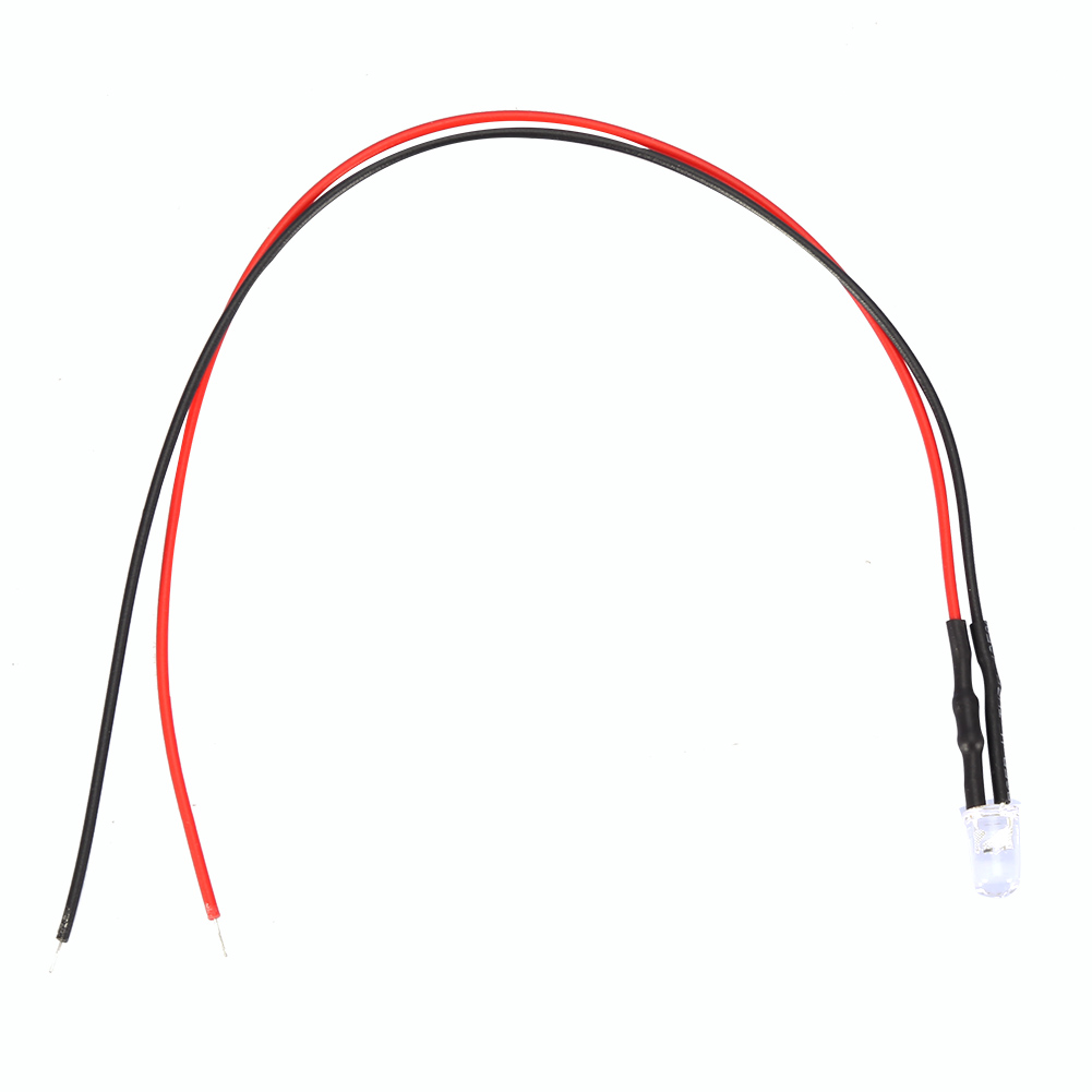 10 Stück 12v 5mm Led Leuchtdiode Kabel Mehrfarbiges Led-lichtkabel 20cm 0,06w (weiß)