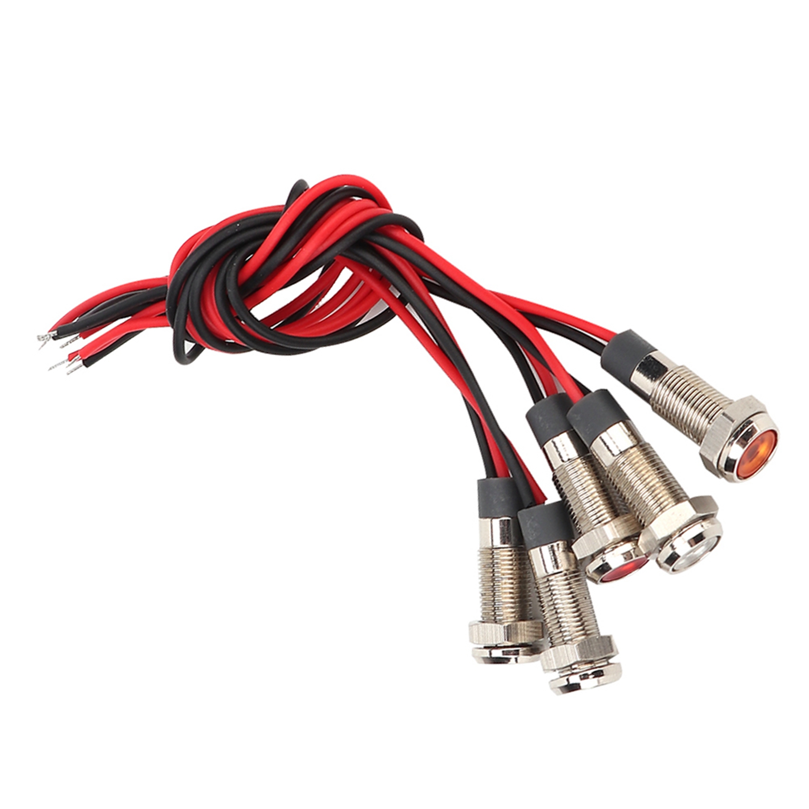 5 Stück Led-lampe Ip66 6mm Led Wasserdichte Metall-warnleuchte Mit Kabel 1no (dc1224v)