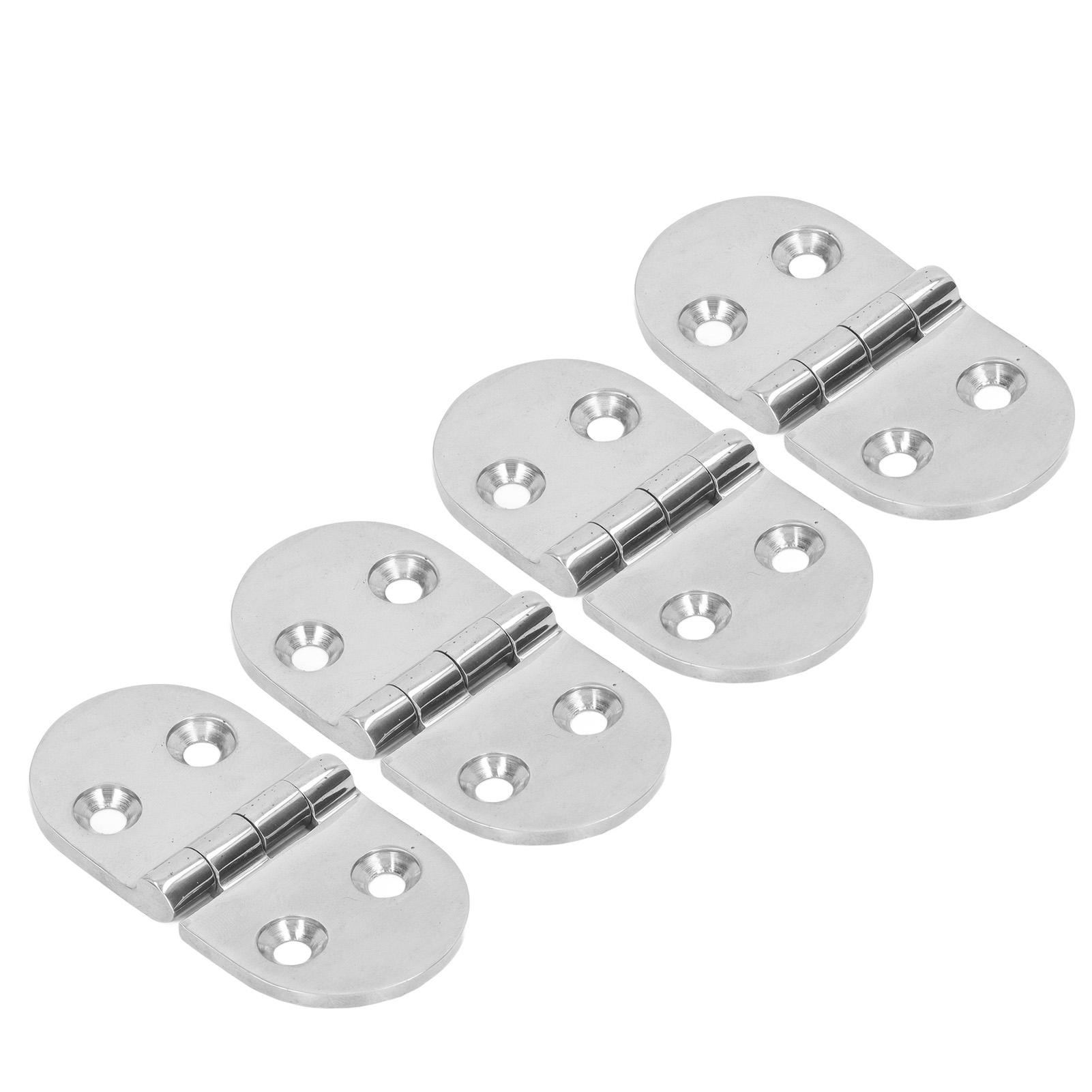 4er-pack Türscharniere, Silberfarben, 4 Löcher, Oval, Rostfrei, Verstärkt, Für Yachten