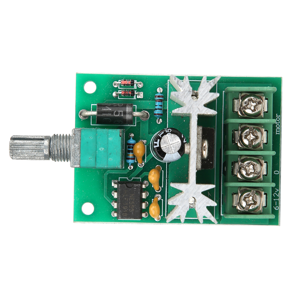 Pwm-drehzahlregler Für Gleichstrommotoren Mit Drehknopf Aus Aluminiumlegierung, Dc 6–12 V, 6 A