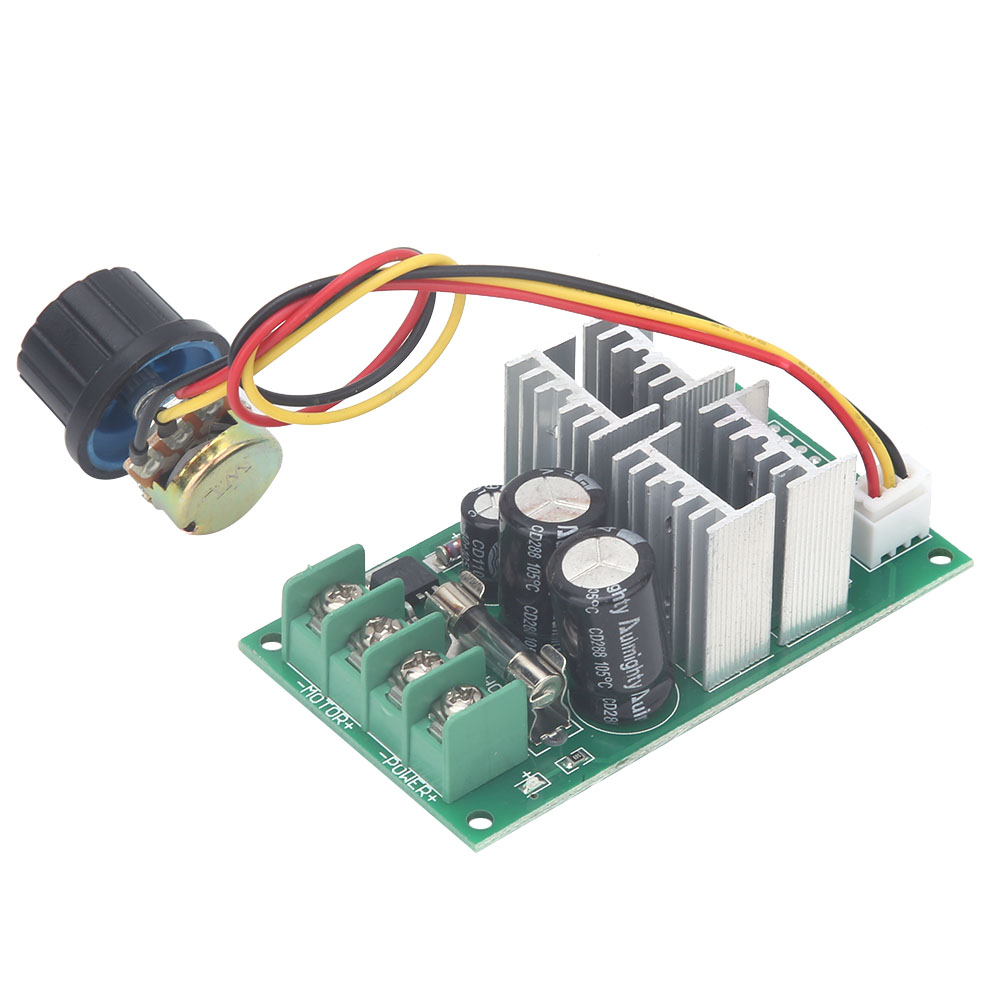 Hochwertiger Dc-motor-drehzahlregler Mit Pwm-unterstützung, Sps-analogsteuerung Und Drehknopf, Dc 6–60 V, 20 A