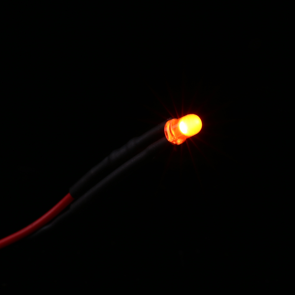50 Stück Vorverdrahtete Dc12v Diffuse Led-dioden, Mehrfarbiges Licht, 3 Mm, Orange (2)