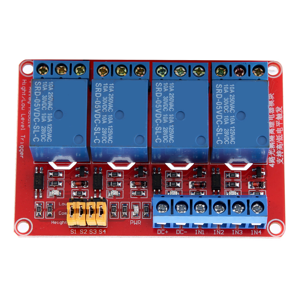 4-kanal-optokoppler-relaismodulplatine, Hoch- Und Niedrigtrigger 5v/12v/24v (5v)