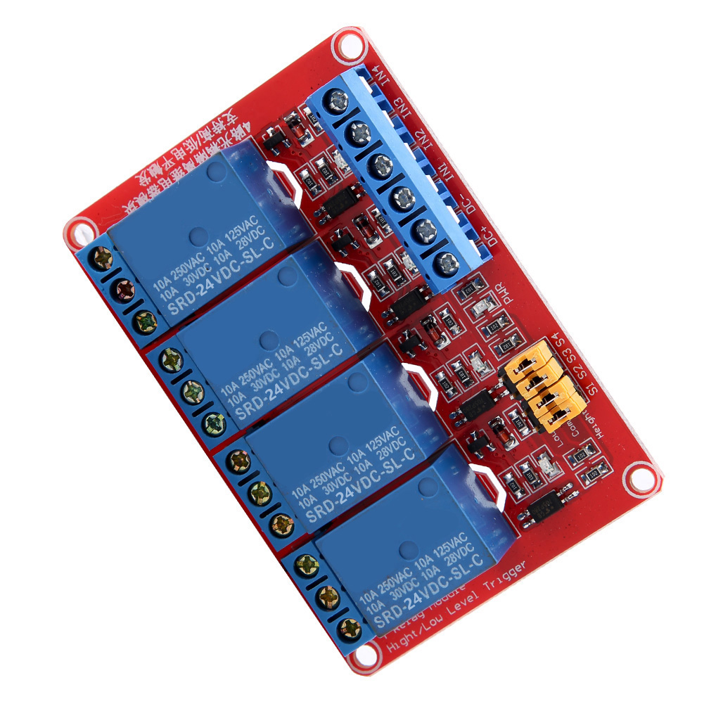 4-kanal-optokoppler-relaismodulplatine, Hoch- Und Niedrigtrigger 5v/12v/24v (24v)