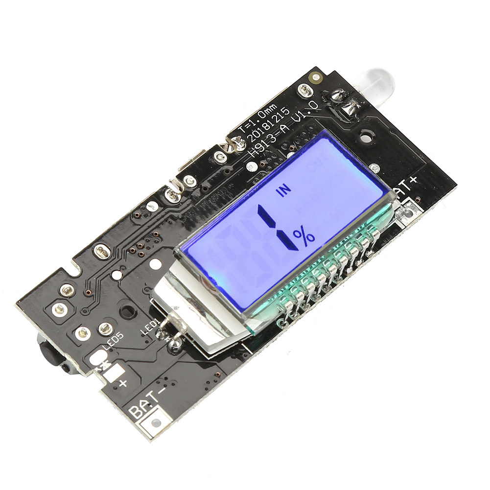 Dual-usb-powerbank (5 V, 1 A, 2,1 A) Mit 18650-lithium-akku-ladegerät Und Diy-modul Mit Lcd-display
