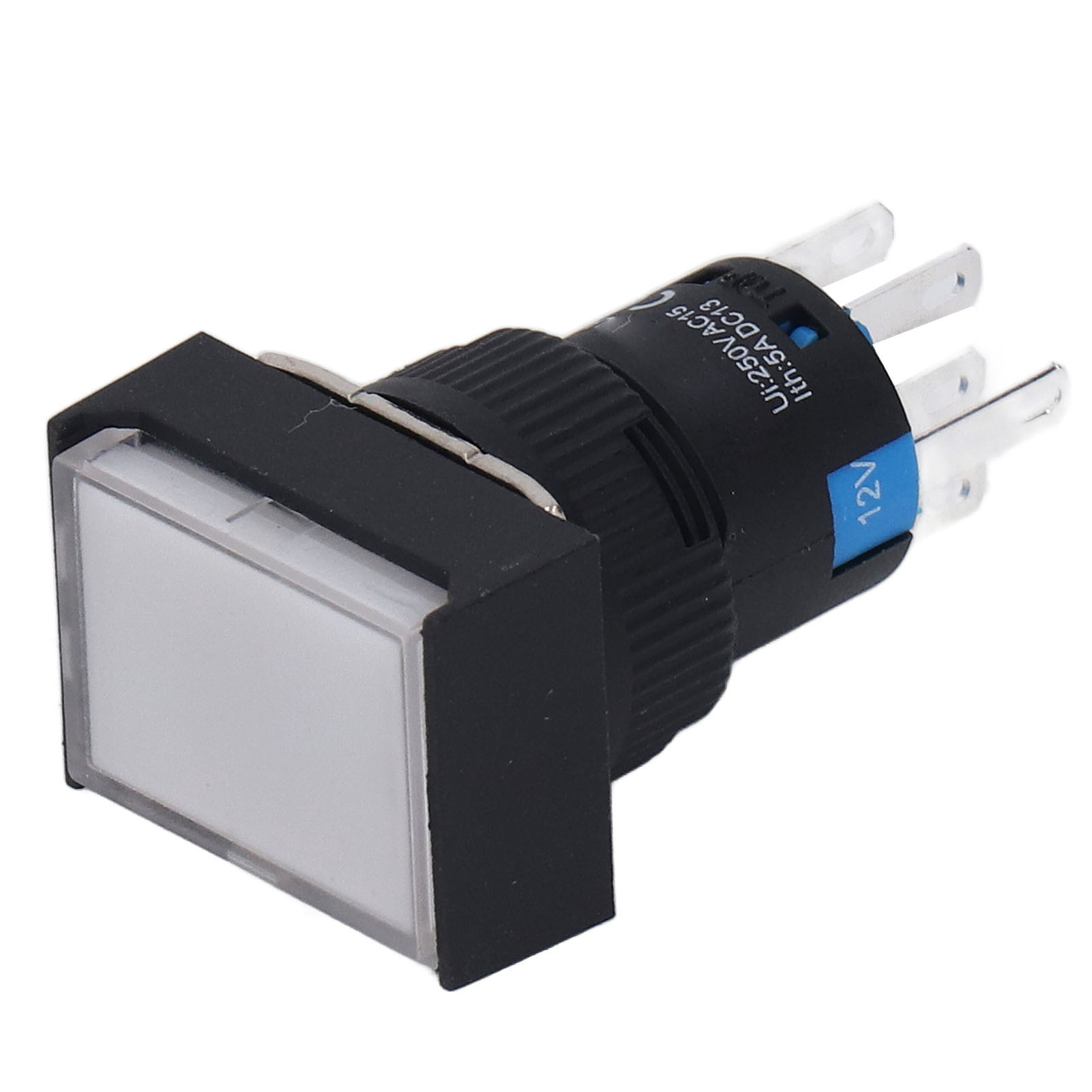 Momentaner Drucktaster Mit Unterlegscheibe, Abs-gehäuse Und Integrierter Kontrollleuchte Für Motoren Und Haushaltsgeräte (12 V Ac/dc).