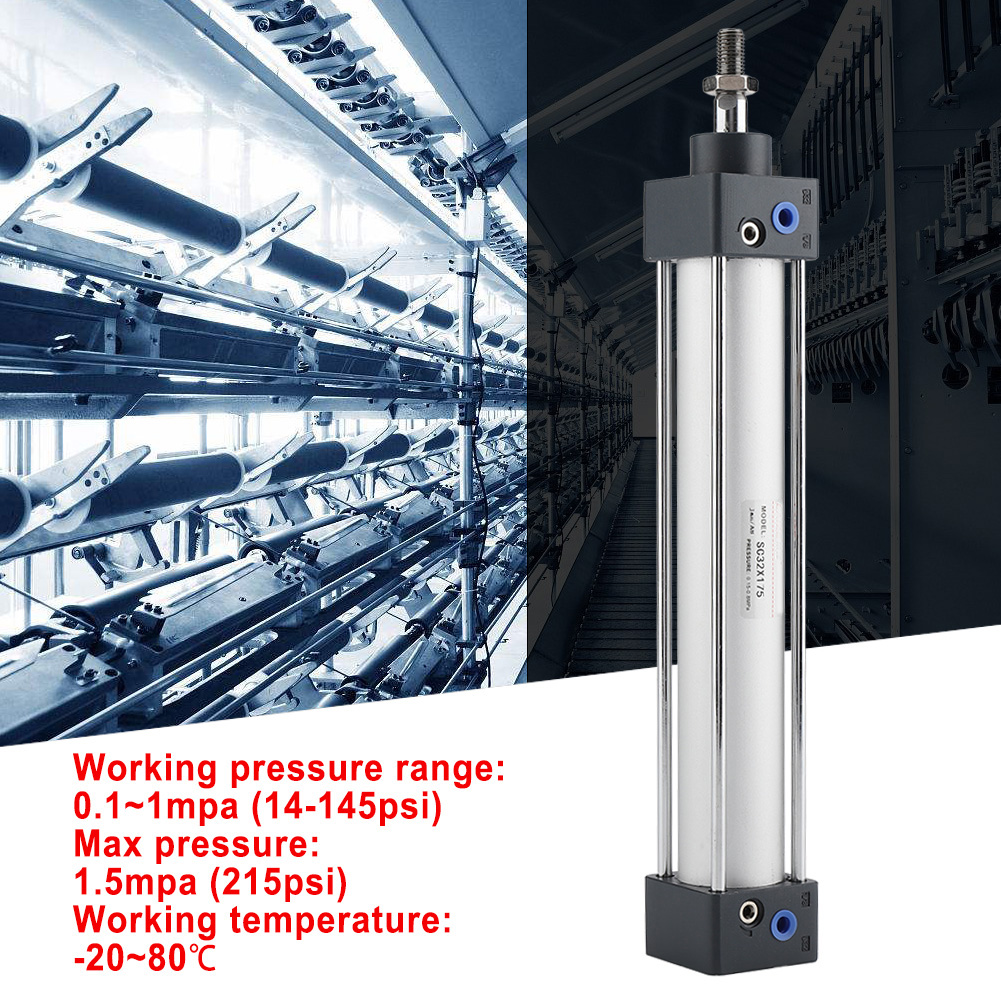 32 Mm Bohrung, 175 Mm Hub, Pneumatischer Zylinder Mit Gewindekolbenstange, Doppeltwirkend