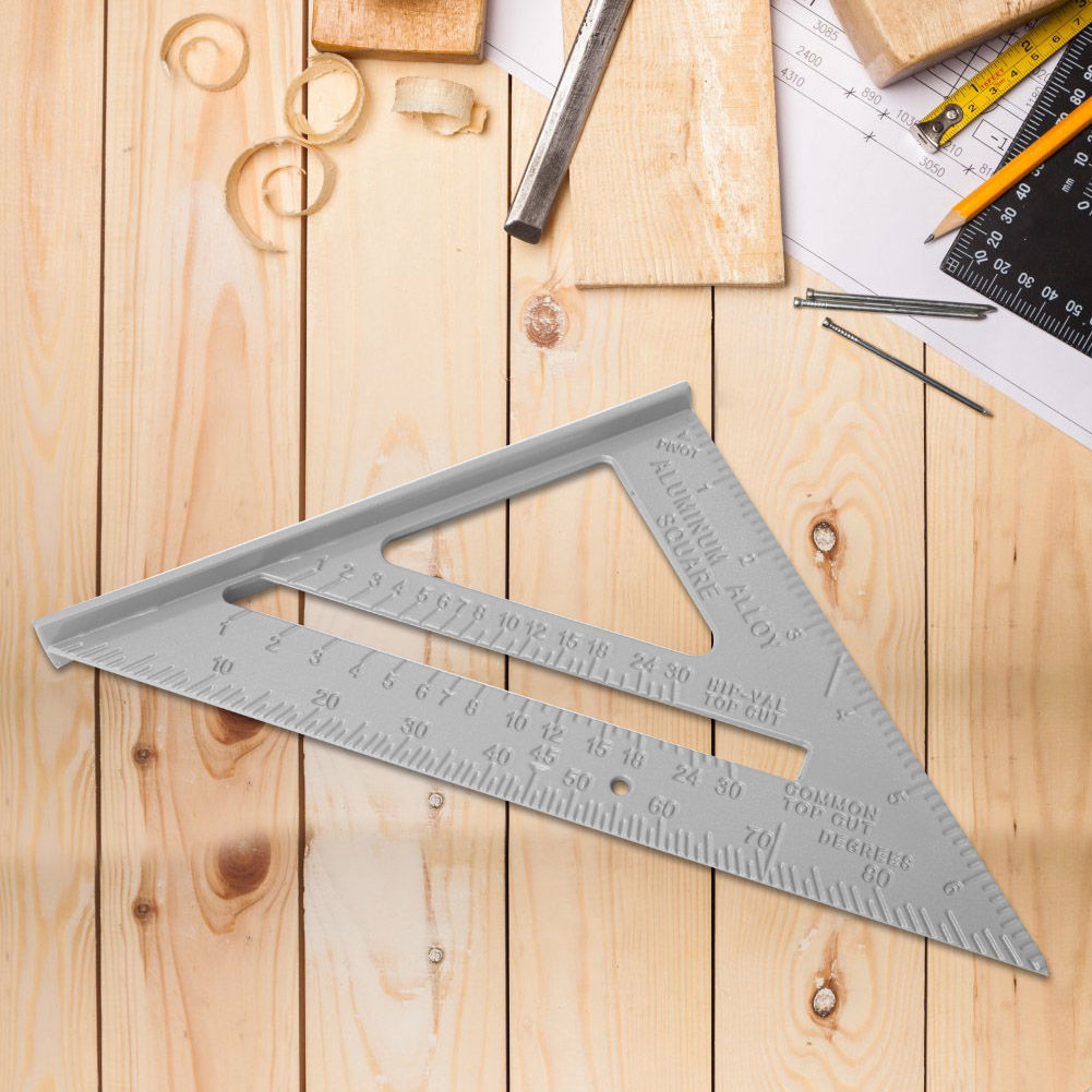 7-zoll-dreiecklineal Aus Aluminiumlegierung, Holzbearbeitungs-messwerkzeug (45/90 Grad)