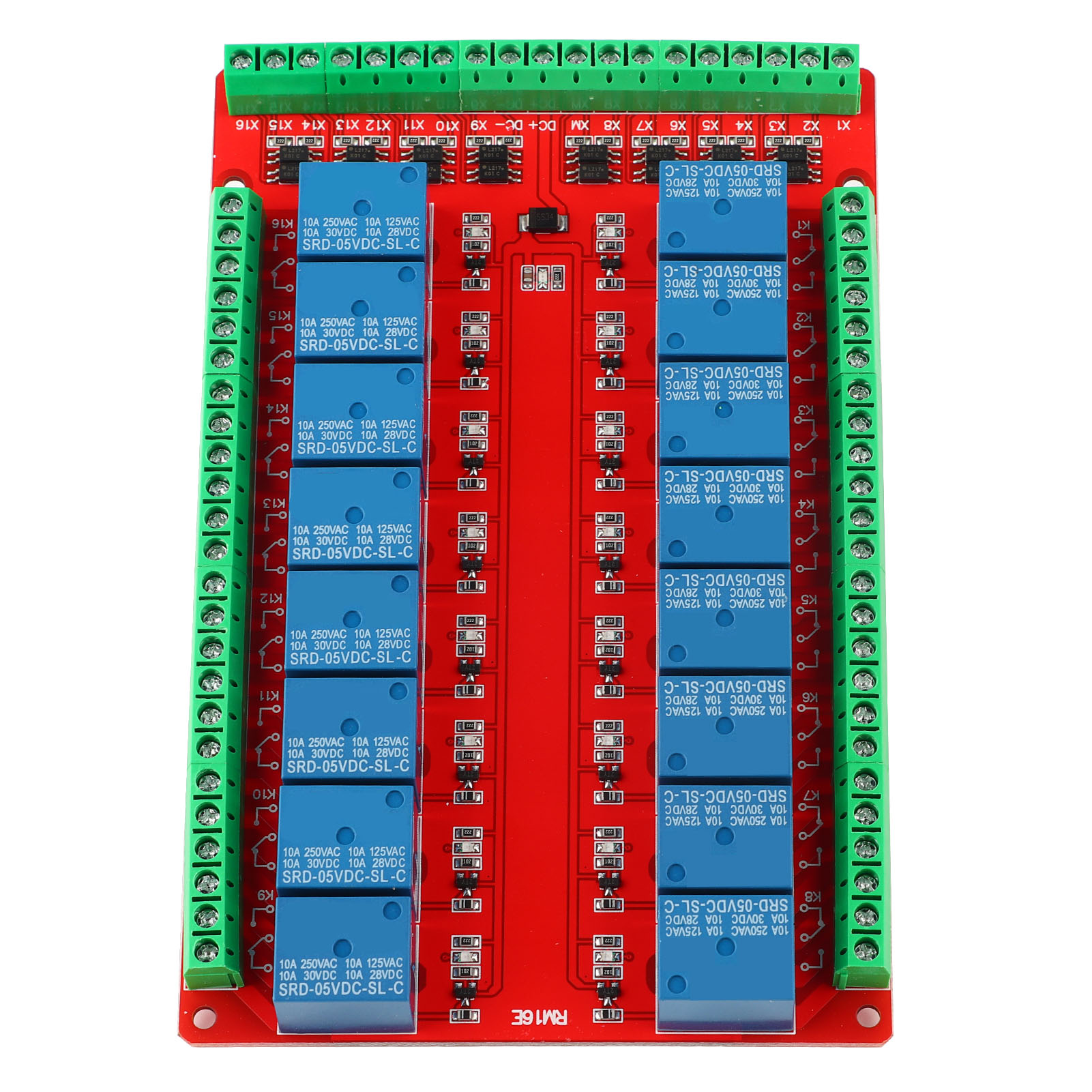 Isolierte 16-kanal-relaismodul-schnittstellenplatine Mit High/low-pegel-triggerung (dc 5v)