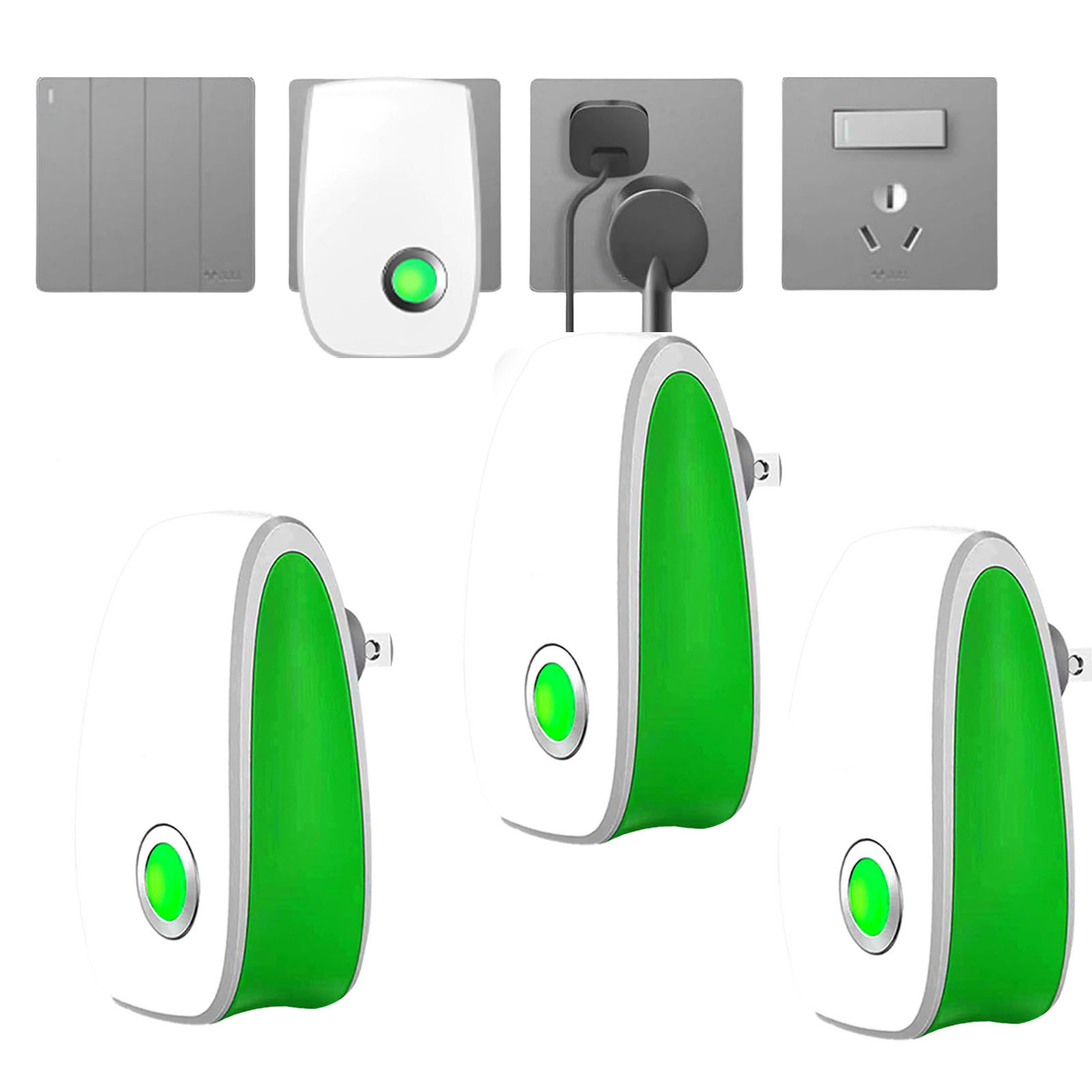 3er-pack Energiespargeräte Mit Auslaufschutz, Feuerfest, Für Haushalte, Geschäfte Und Märkte, 90–250 V, Eu-stecker