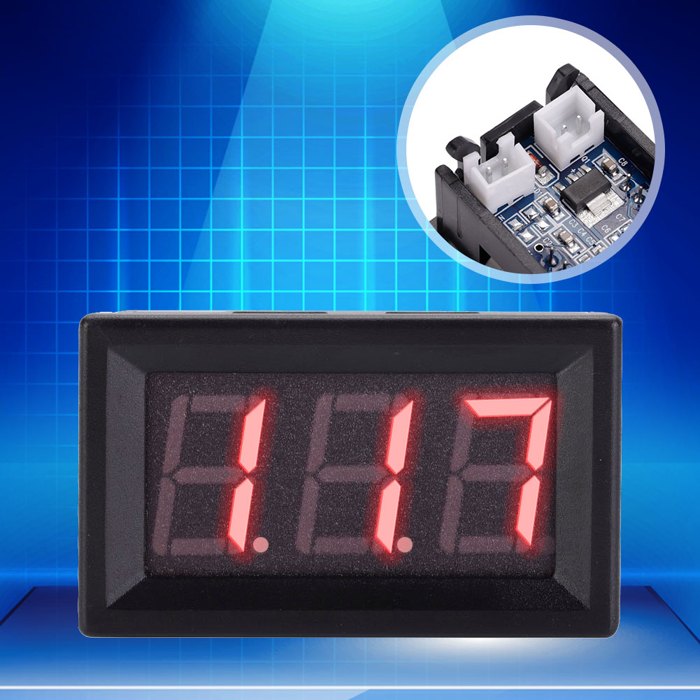 1 Stück Led-digitalanzeige-panel-temperaturmessgerät Thermometer 12v Mit Sonde (rot)