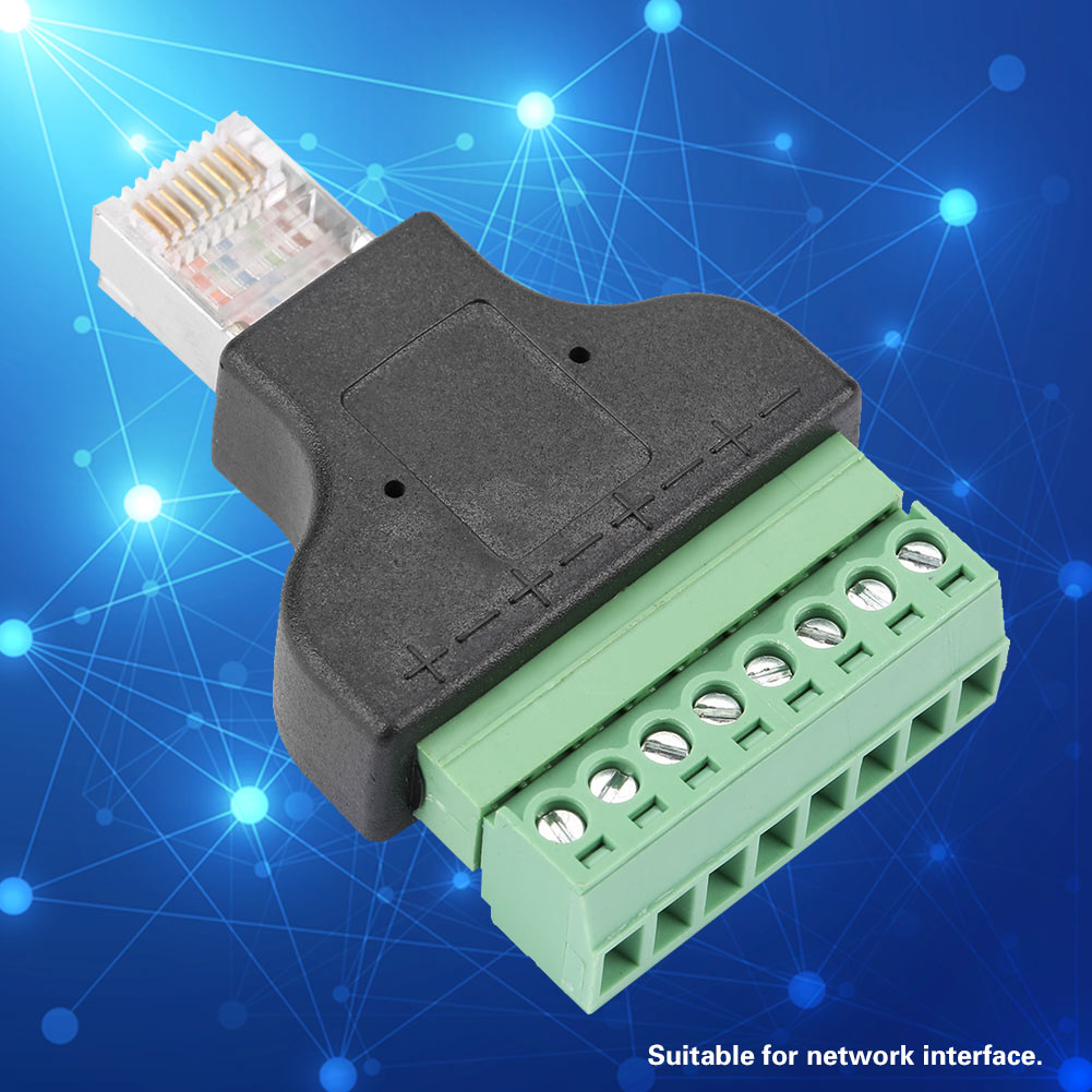 8p8c Ethernet Rg-45 Stecker Auf Klemme 8-poliger Digitaler Adapterstecker Konvertierungskopf