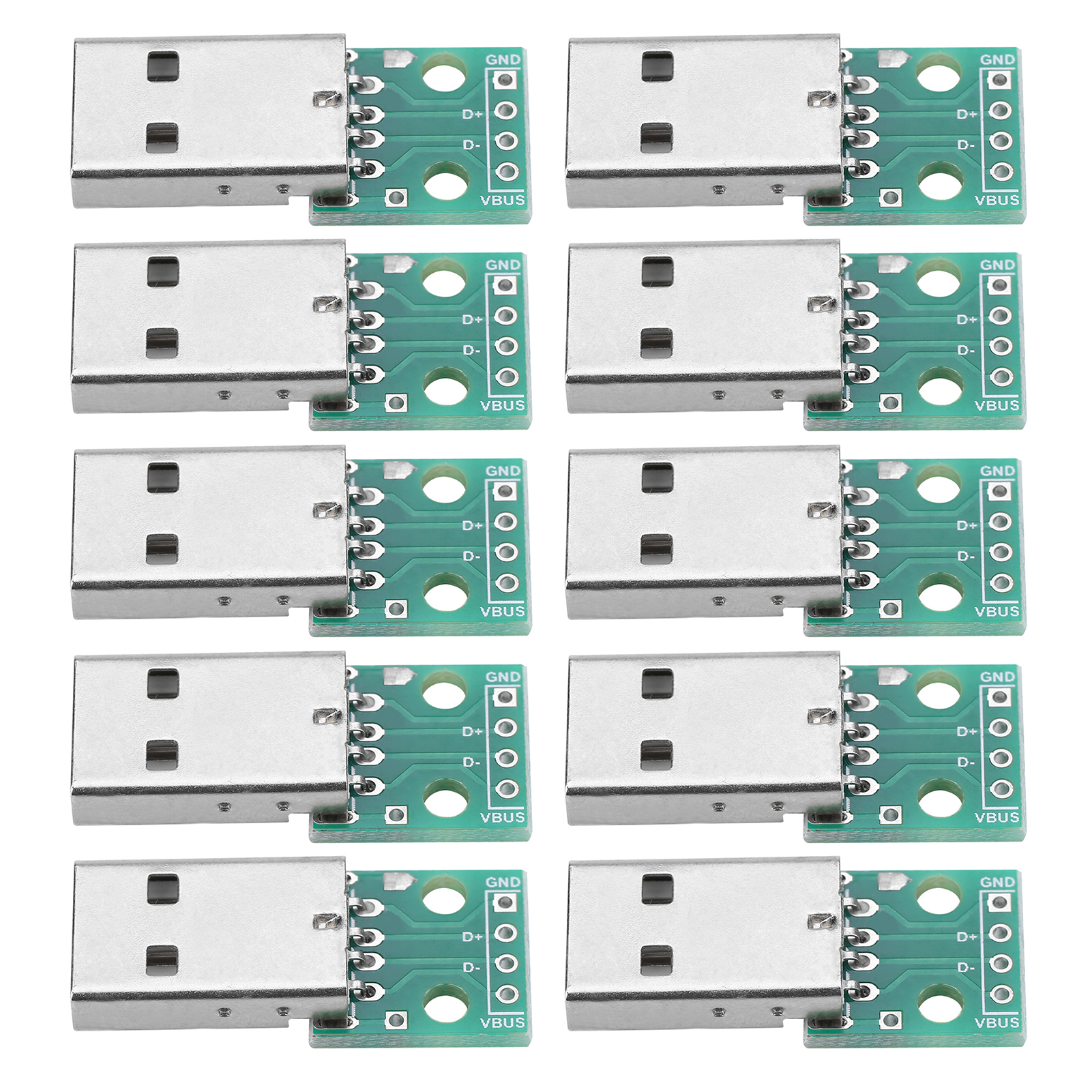 10 Stück Usb-typ-a-stecker Auf Dip-adapterplatine, 4-polig, 2,54 Mm Rastermaß