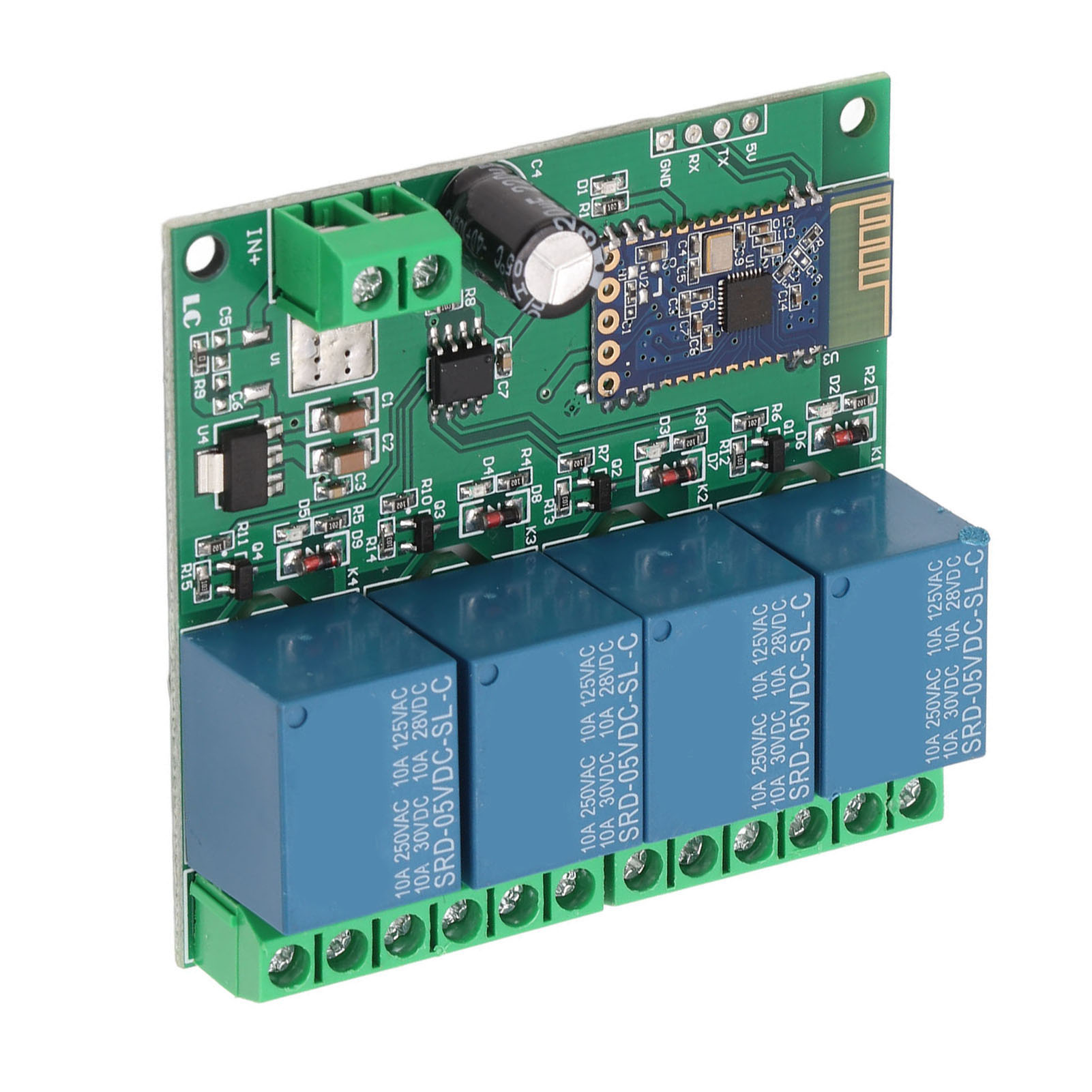 4-kanal-bluetooth-relaismodul Mit Fernbedienung, Starker Störfestigkeit Für Smart Home Dc5v
