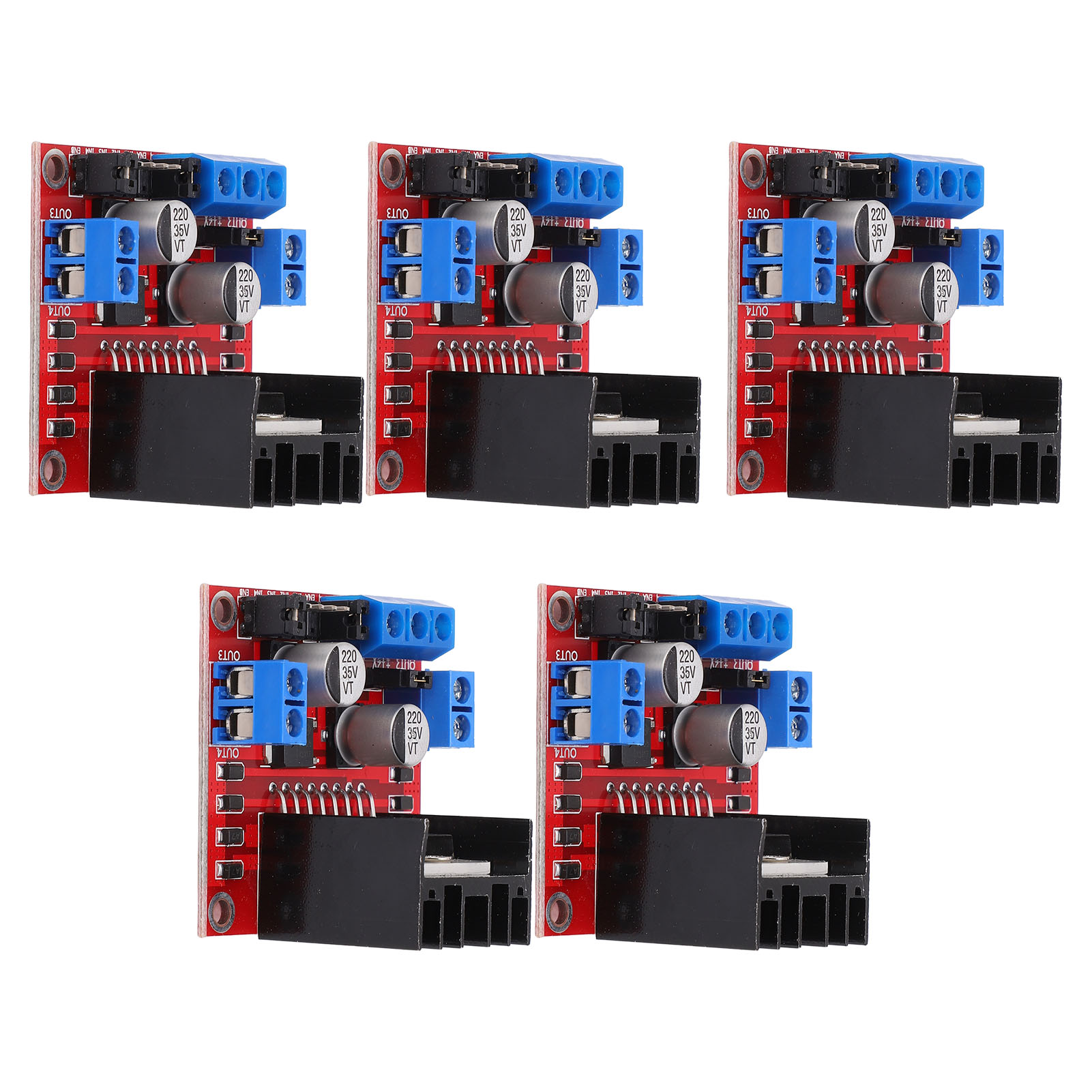 5 Stück Motortreibermodul Antriebssteuerung Dual-h-brückenplatine L298n Für Schrittmotoren
