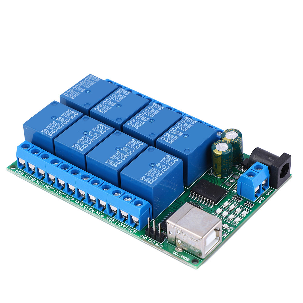 Ud23a08 Usb-relaismodul Multifunktions-8-kanal-uart-seriell-port-motor-computersteuerungsmodul (dc5v)