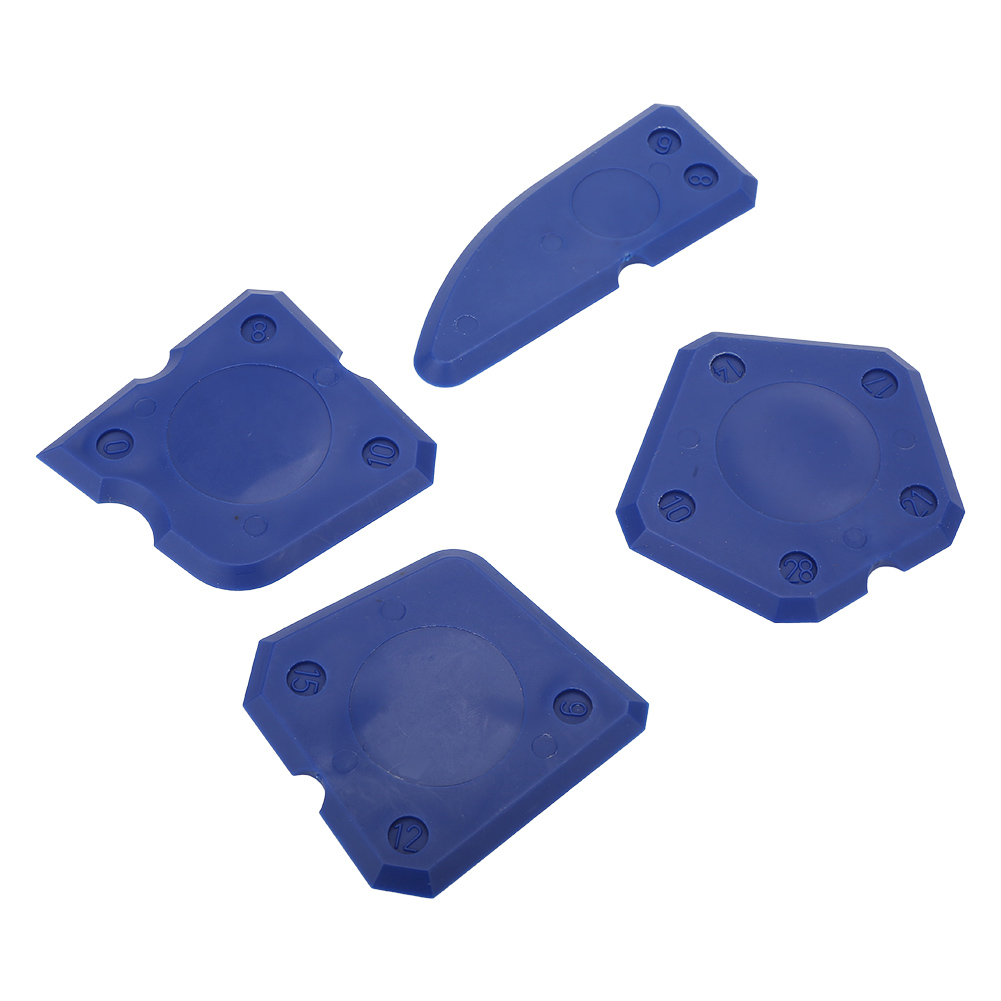 4-teiliges Fugenwerkzeug-set Mit Silikon-glaszement-spachtel Für Dichtstoffe, Fugenmörtel, Feinabdichtung (blau)