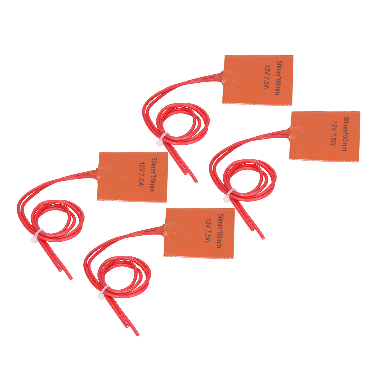 4 Stück Silikon-heizmatten, 12 V, 7,5 W, 120–150 °c, 50 X 50 Mm, Für Rohrleitungen Und Fässer