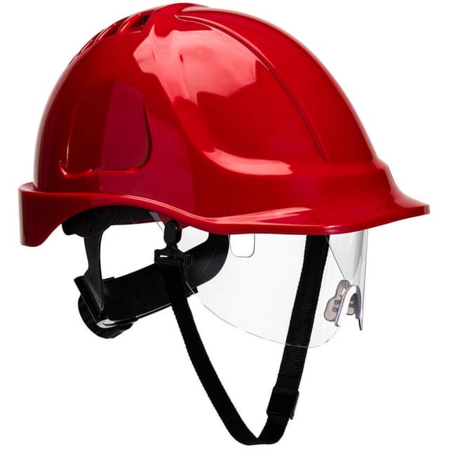 Endurance-Helm mit rotem Visier